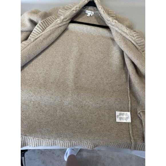 Lacoste Shawl Collar Cardigan Womens M FR 38 Beige Wool Cashmere Rabbit Blend - Picture 6 of 8
